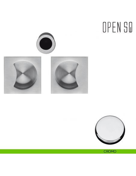 Maniglia per porta scorrevole Open SQ Colombo Design senza serratura cromo