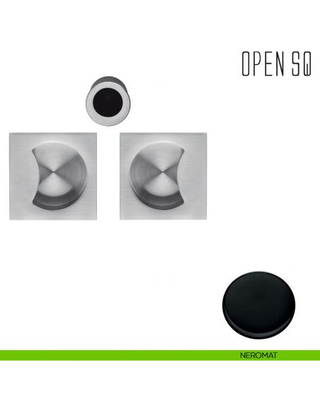 Maniglia per porta scorrevole Open SQ Colombo Design senza serratura neromat