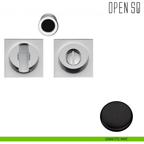 Maniglia per porta scorrevole Open SQ Colombo Design nottolino e serratura grafite mat