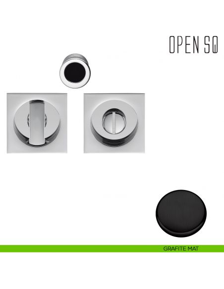 Maniglia per porta scorrevole Open SQ Colombo Design nottolino e serratura grafite mat