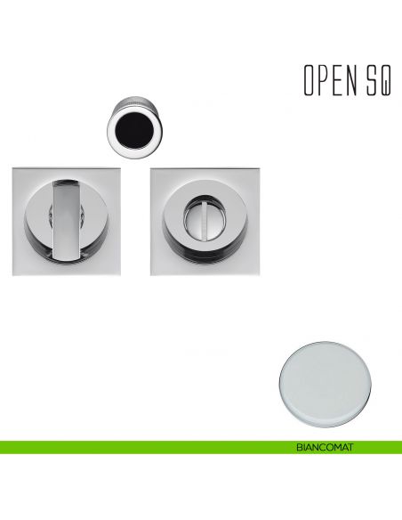 Maniglia per porta scorrevole Open SQ Colombo Design con nottolino senza serratura biancomat