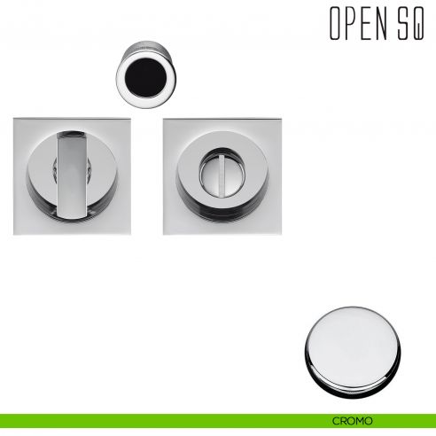 Maniglia per porta scorrevole Open SQ Colombo Design con nottolino senza serratura cromo