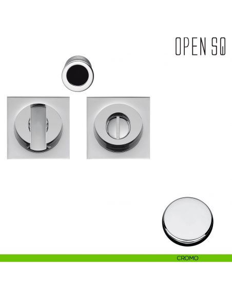 Maniglia per porta scorrevole Open SQ Colombo Design con nottolino senza serratura cromo