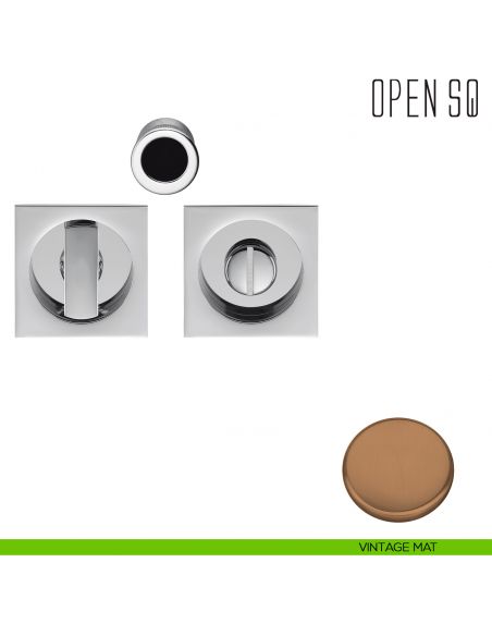 Maniglia per porta scorrevole Open SQ Colombo Design con nottolino senza serratura vintage mat