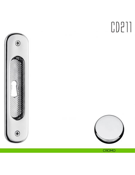 Maniglia per porta scorrevole CD211 CF Colombo Design con foro chiave cromo