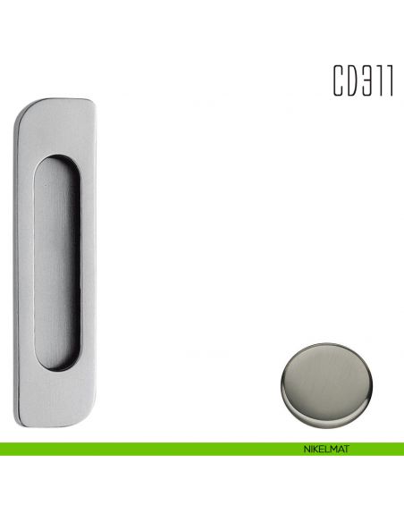 Maniglia per porta scorrevole CD311 Colombo Design senza foro chiave nikelmat