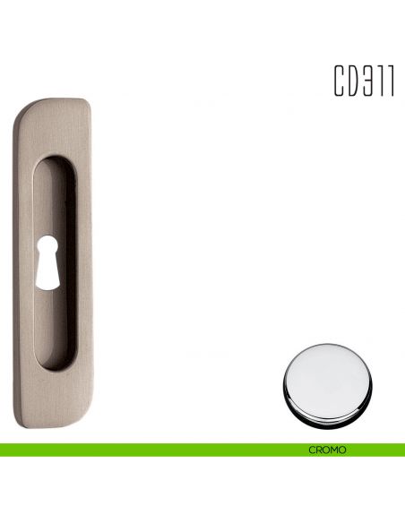 Maniglia per porta scorrevole CD311 CF Colombo Design con foro chiave cromo