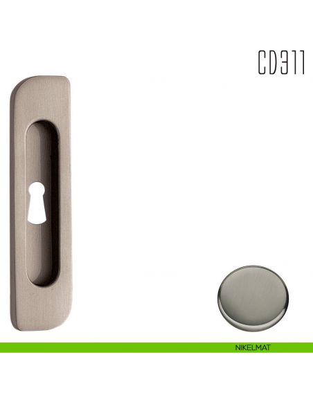 Maniglia per porta scorrevole CD311 CF Colombo Design con foro chiave nikelmat