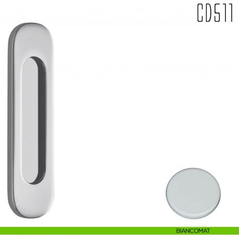 Maniglia per porta scorrevole CD511 Colombo Design senza foro chiave biancomat