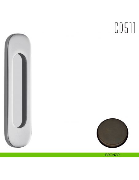 Maniglia per porta scorrevole CD511 Colombo Design senza foro chiave bronzo