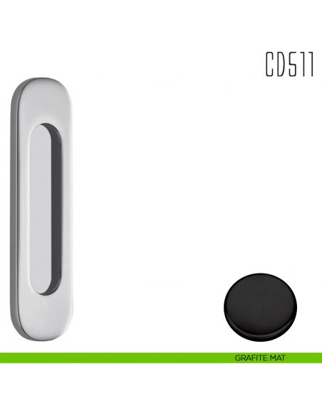 Maniglia per porta scorrevole CD511 Colombo Design senza foro chiave grafite mat