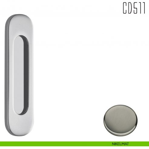 Maniglia per porta scorrevole CD511 Colombo Design senza foro chiave nikelmat