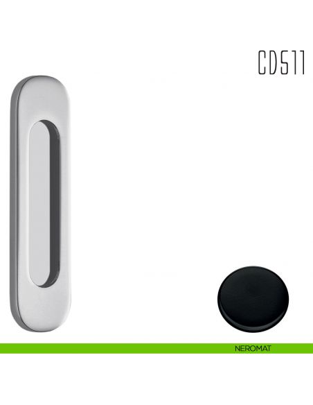 Maniglia per porta scorrevole CD511 Colombo Design senza foro chiave neromat