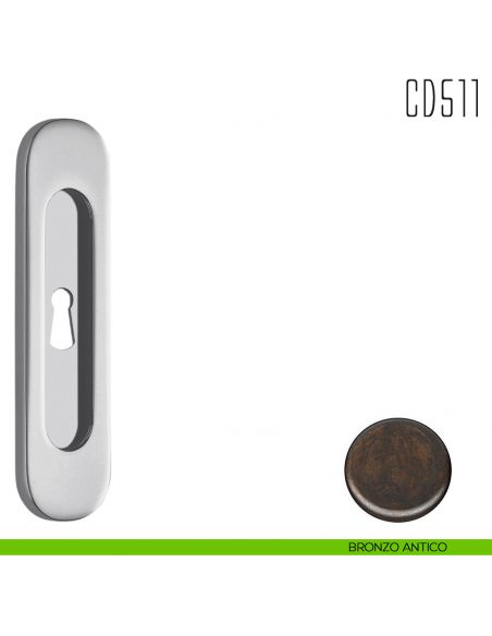 Maniglia per porta scorrevole CD511 CF Colombo Design con foro chiave bronzo antico