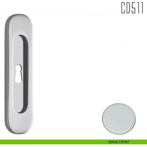 Maniglia per porta scorrevole CD511 CF Colombo Design con foro chiave biancomat