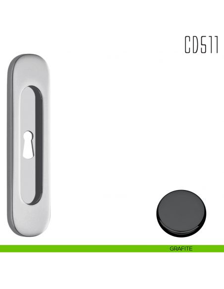 Maniglia per porta scorrevole CD511 CF Colombo Design con foro chiave grafite