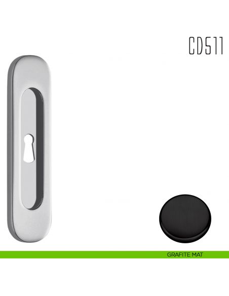 Maniglia per porta scorrevole CD511 CF Colombo Design con foro chiave grafite mat