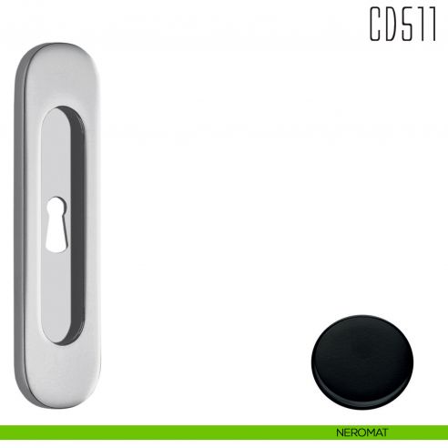 Maniglia per porta scorrevole CD511 CF Colombo Design con foro chiave neromat