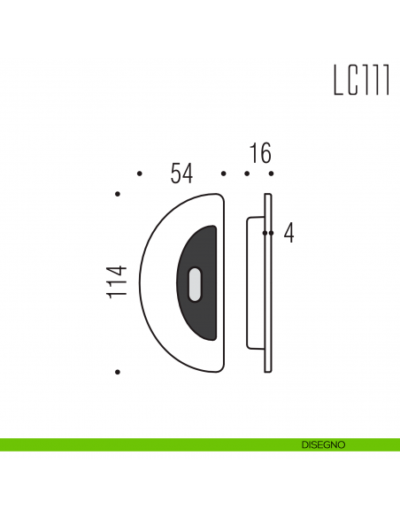 Maniglia per porta scorrevole LC111 CF Colombo Design con foro chiave disegno