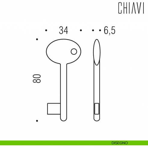 Chiave per porta interna AM14 Colombo Design disegno