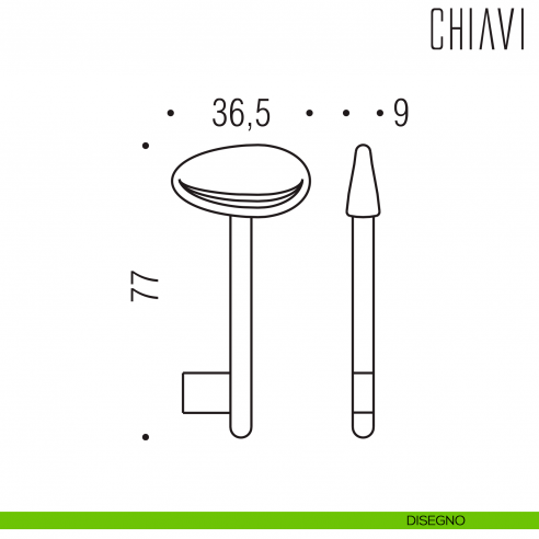 Chiave per porta interna AR14 Colombo Design disegno