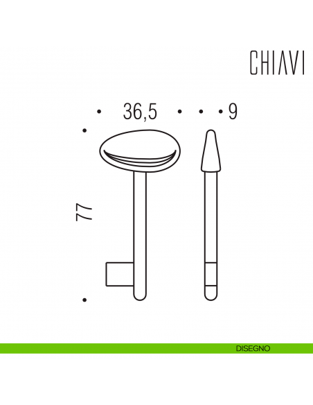 Chiave per porta interna AR14 Colombo Design disegno