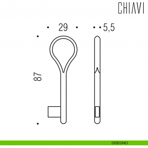 Chiave per porta interna CB24 Colombo Design disegno