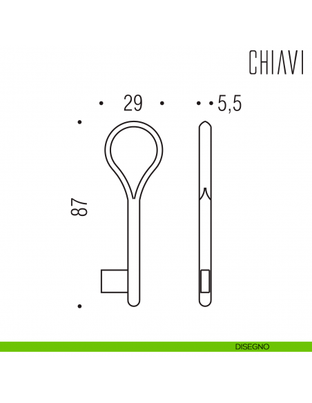 Chiave per porta interna CB24 Colombo Design disegno