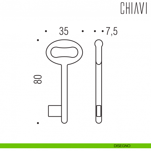 Chiave per porta interna CD14 Colombo Design disegno