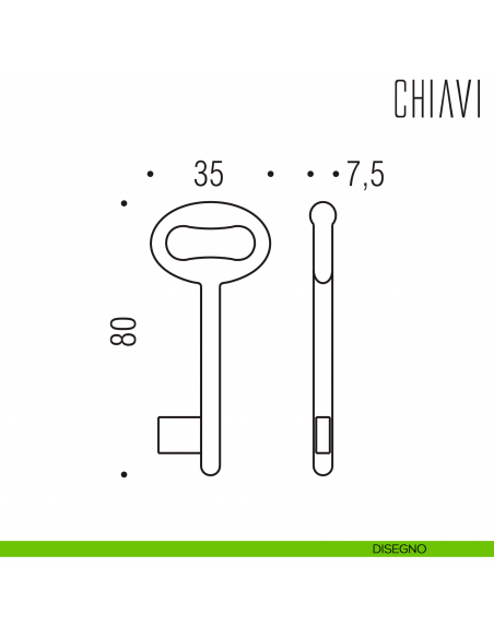 Chiave per porta interna CD14 Colombo Design disegno