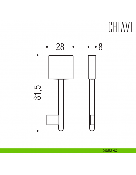 Chiave per porta interna LC14 Colombo Design disegno