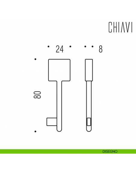 Chiave per porta interna LC24 Colombo Design disegno