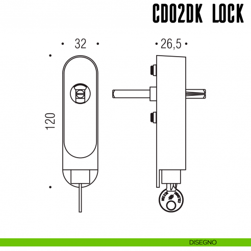 Dispositivo con sistema di bloccaggio a chiave CD02 DK LOCK Colombo Design