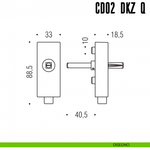 Dispositivo con sistema di bloccaggio a pulsante quadrato CD02 DKZ/Q Colombo Design disegno