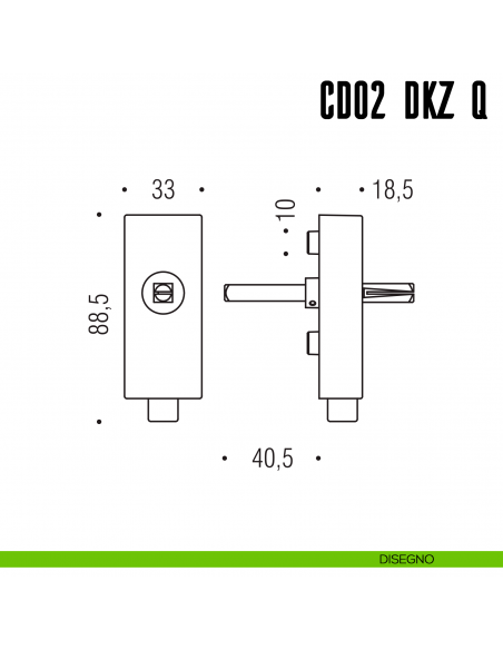 Dispositivo con sistema di bloccaggio a pulsante quadrato CD02 DKZ/Q Colombo Design disegno