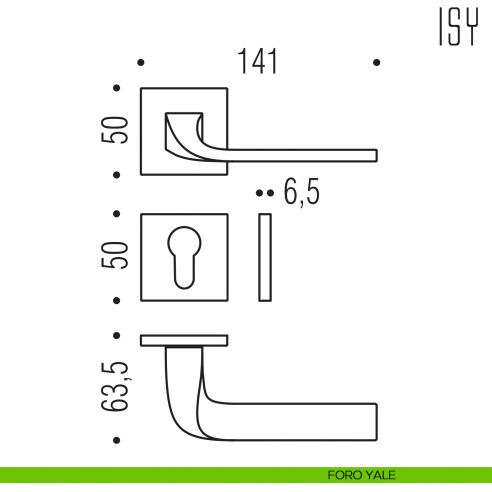 Maniglia per porta Isy Colombo Design bassa foro yale
