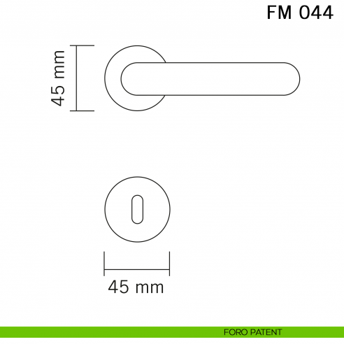 Maniglia in ferro per porta Il Forgiato FM 044 senza molla foro patent