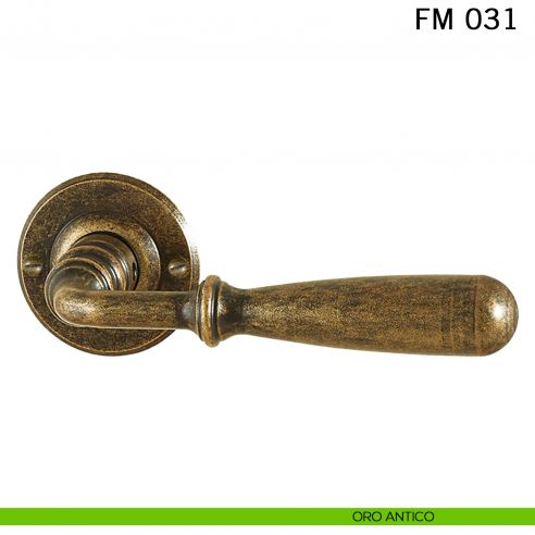 Maniglia in ferro per porta Il Forgiato FM 031 senza molla oro antico