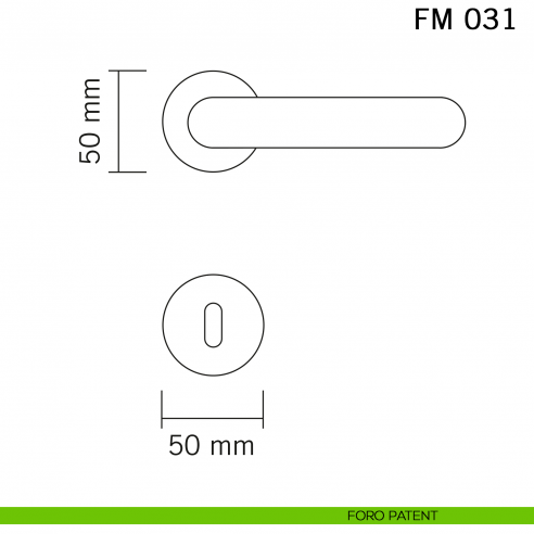 Maniglia in ferro per porta Il Forgiato FM 031 senza molla foro patent