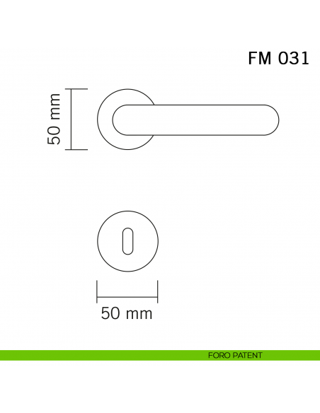 Maniglia in ferro per porta Il Forgiato FM 031 senza molla foro patent