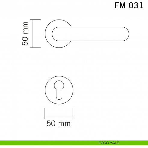 Maniglia in ferro per porta Il Forgiato FM 031 senza molla foro yale