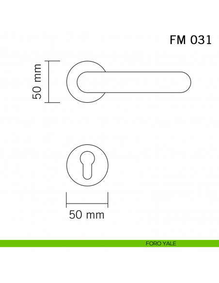Maniglia in ferro per porta Il Forgiato FM 031 senza molla foro yale