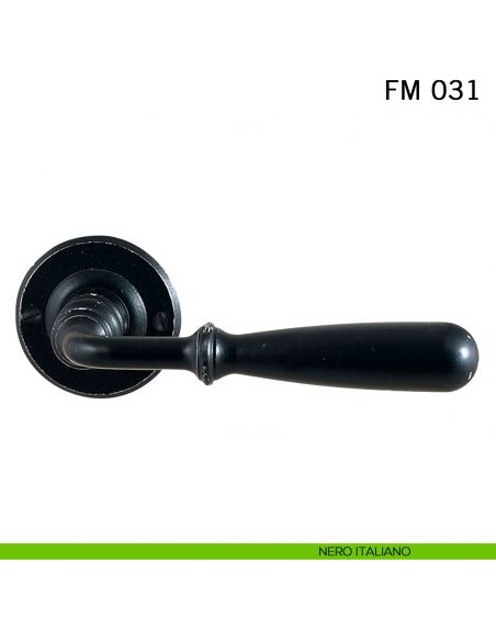 Maniglia in ferro per porta Il Forgiato FM 031 con molla nero italiano