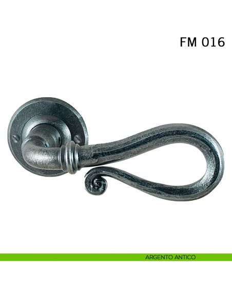 Maniglia in ferro per porta Il Forgiato FM 016 senza molla argento antico