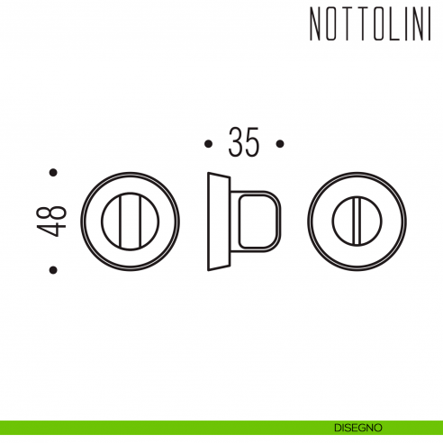 Nottolino per porta Colombo Design CD39 BZG disegno