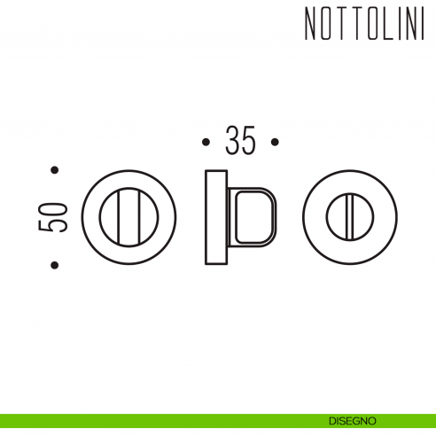 Nottolino per porta Colombo Design CD49 BZG disegno