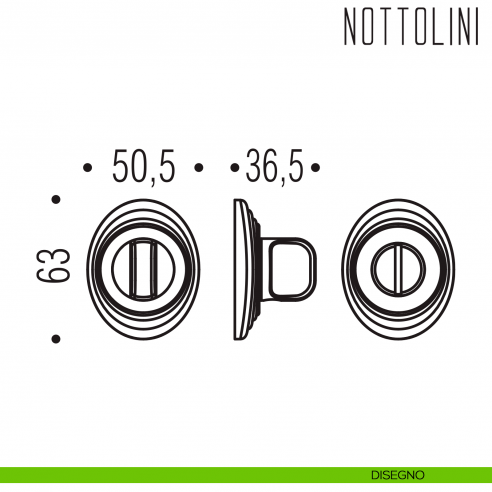 Nottolino per porta Colombo Design DB19 BZG disegno