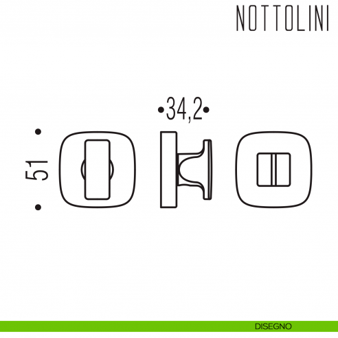 Nottolino per porta Colombo Design MR29 BZG disegno