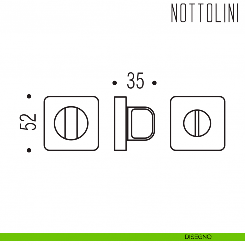 Nottolino per porta Colombo Design PT19 BZG disegno