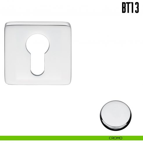 Bocchetta quadrata bassa per porta Colombo Design BT 13 cromo